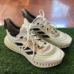adidas Athletic Shoes in Cream with Black and Light Green Accents